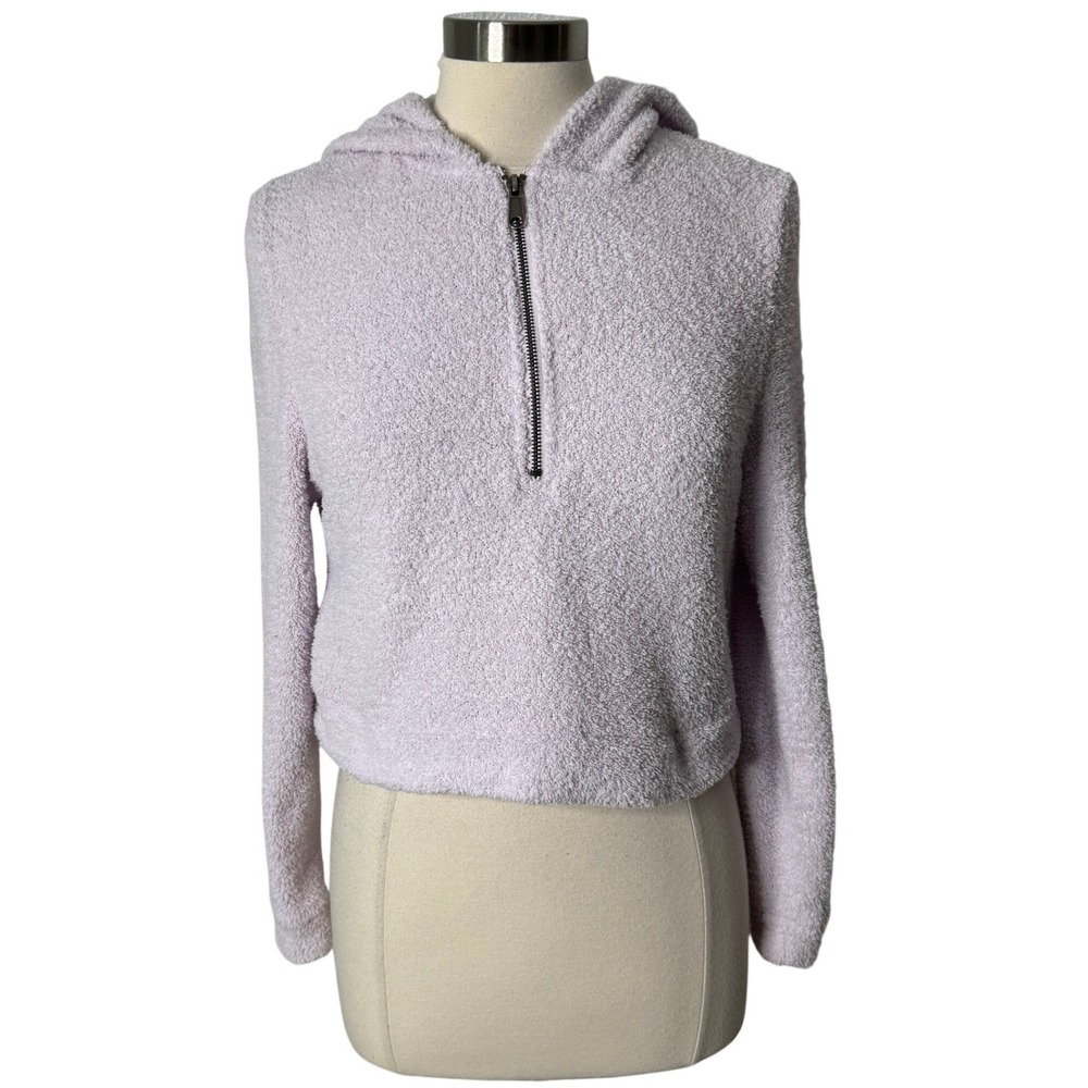 Urban Outfitters Out From Under Lavender Sherpa Quarter Zip Crop Hoodie Medium